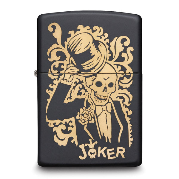 Zippo Black Matte Skeleton Joker Lighter