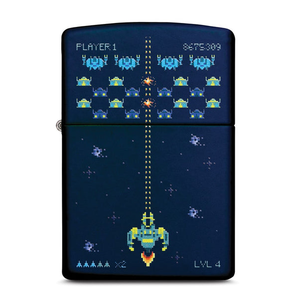 Zippo Navy Matte Retro Pixel Video Game Lighter