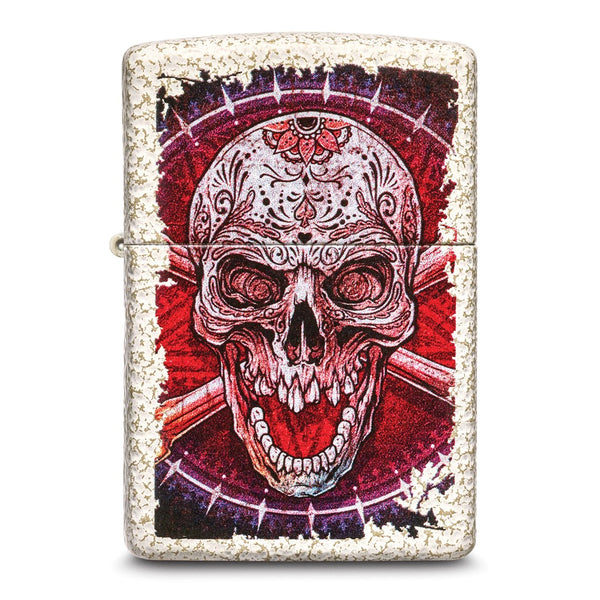 Zippo Mercury Glass Red Skull Design Lighter