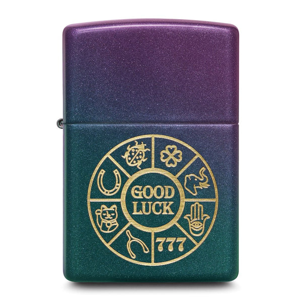 Zippo Iridescent Good Luck Symbols Design Lighter