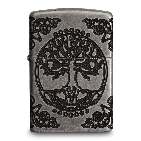 Zippo Armor Antique Silver Tree of Life Lighter
