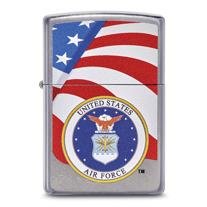 Zippo Street Chrome US Air Force and Flag Lighter