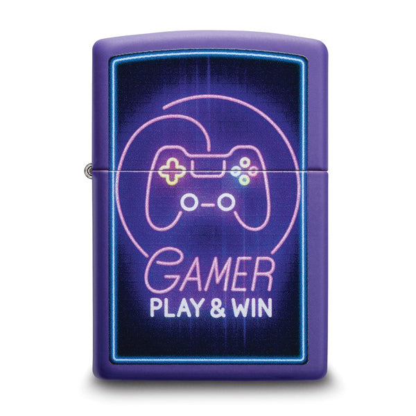 Zippo Purple Matte Gamer Play and Win Lighter