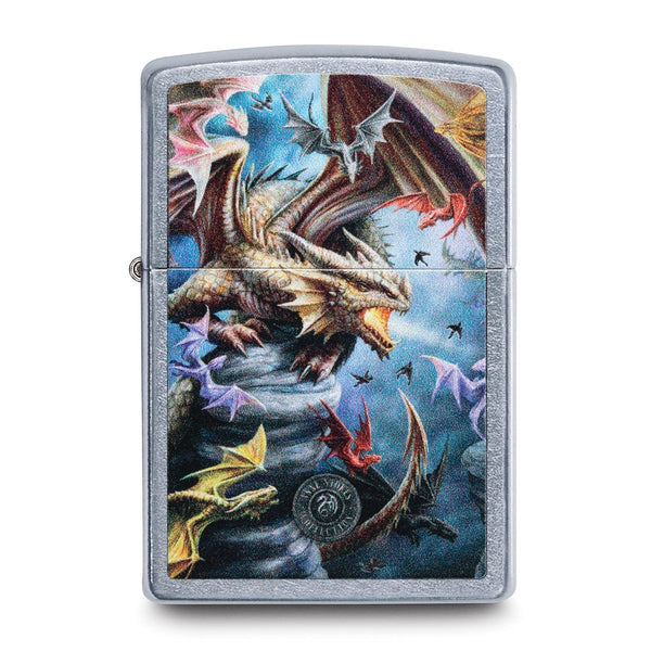 Zippo Street Chrome Anne Stokes Dragon Design Lighter