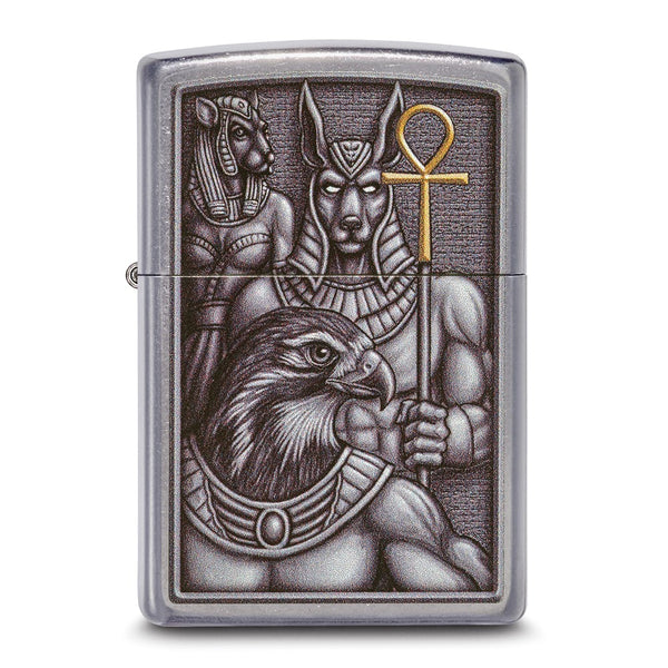 Zippo Street Chrome Egyptian Gods Lighter