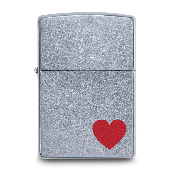 Zippo Street Chrome Red Heart Lighter