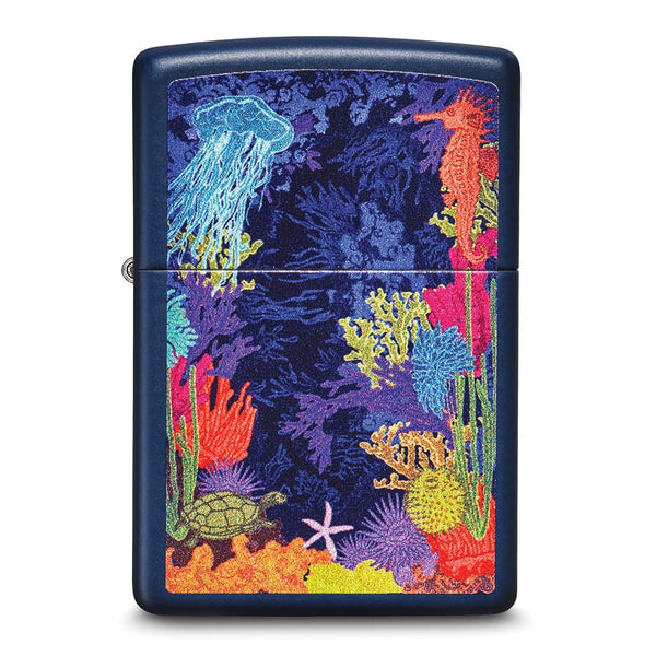 Zippo Navy Matte Colorful Sea Life Lighter