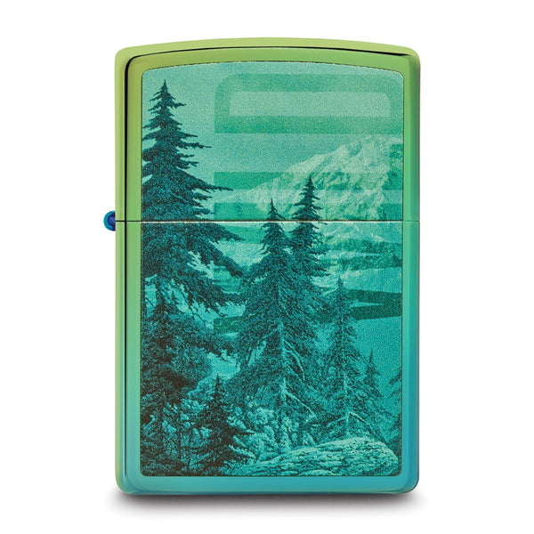 Zippo High Polished Teal Wild Mountain Lighter