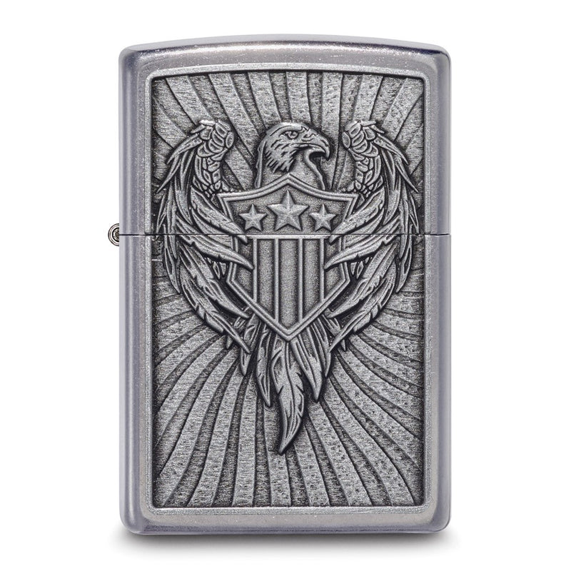 Zippo Street Chrome Eagle Emblem Lighter