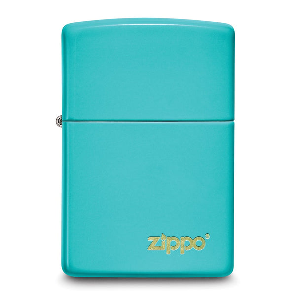 Zippo Logo Flat Turquoise Lighter