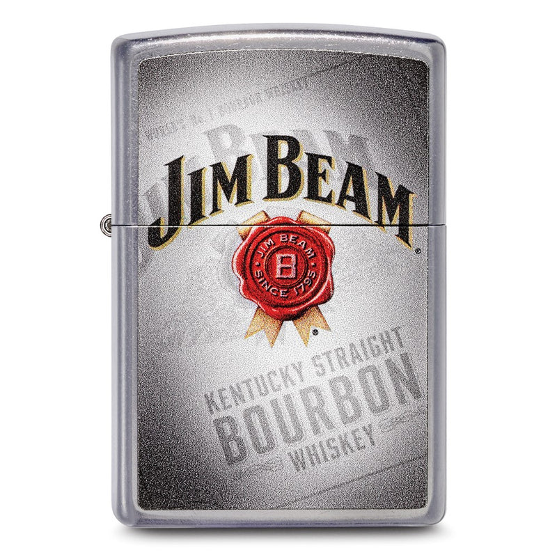 Zippo Street Chrome Jim Beam Kentucky Straight Bourbon Whiskey Lighter