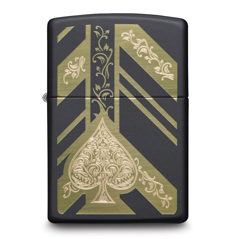 Zippo Black Matte Ace of Spades Lighter