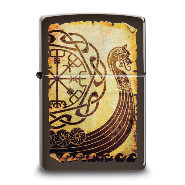 Zippo Brown Viking Warship Lighter