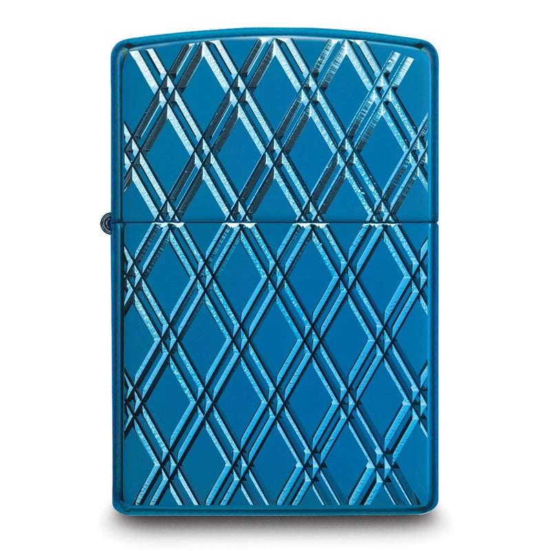 Zippo Armor High Polished Blue Diamond Pattern Lighter