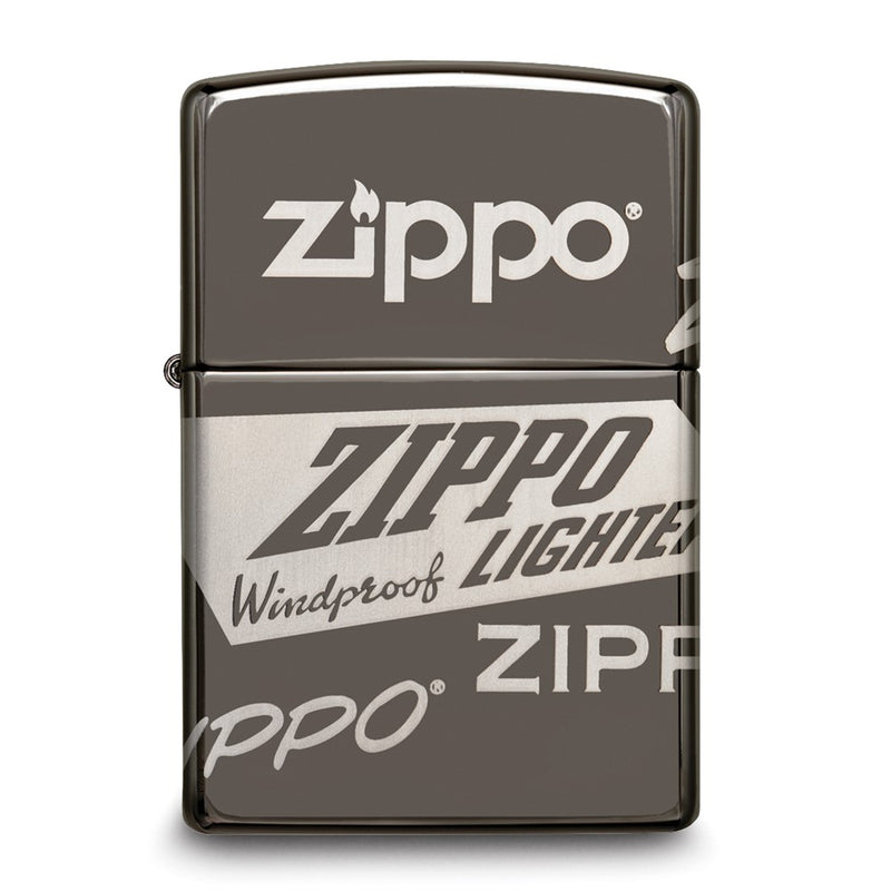 Zippo Logo Design Black Ice Lighter