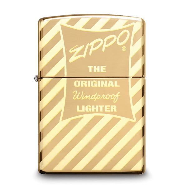 Zippo Logo Vintage Original Windproof High Polished Brass Lighter