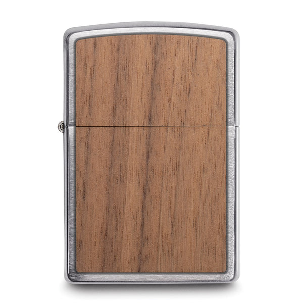 Zippo Woodchuckr USA Brushed Chrome with Walnut Emblem Lighter
