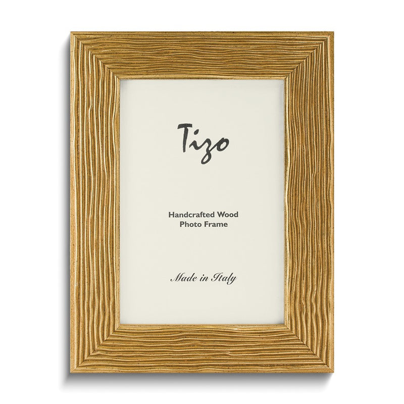 Gold-tone Textured Wood 4x6 Photo Frame