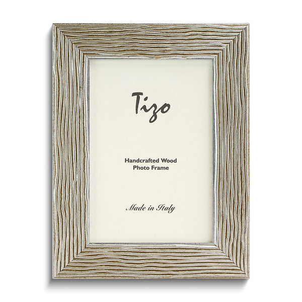 Silver-tone Textured Wood 4x6 Photo Frame
