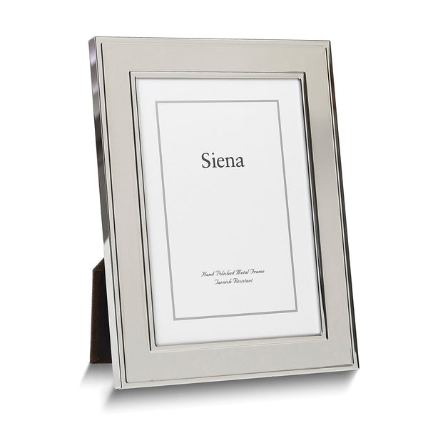 Bilaminate Sterling Silver Tarnish-resistant Beveled Border 4x6 Photo Frame