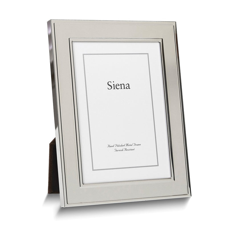 Bilaminate Sterling Silver Tarnish-resistant Beveled Border 4x6 Photo Frame