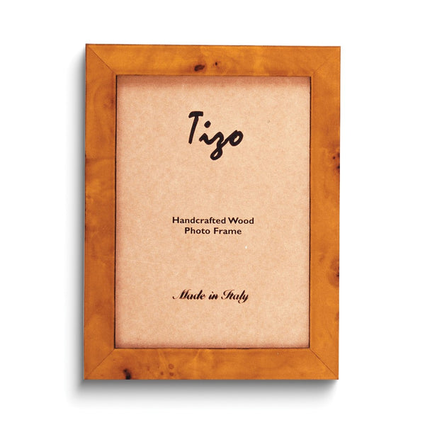 Light Brown Burlwood Finish 4x6 Handcrafted Wood Photo Frame