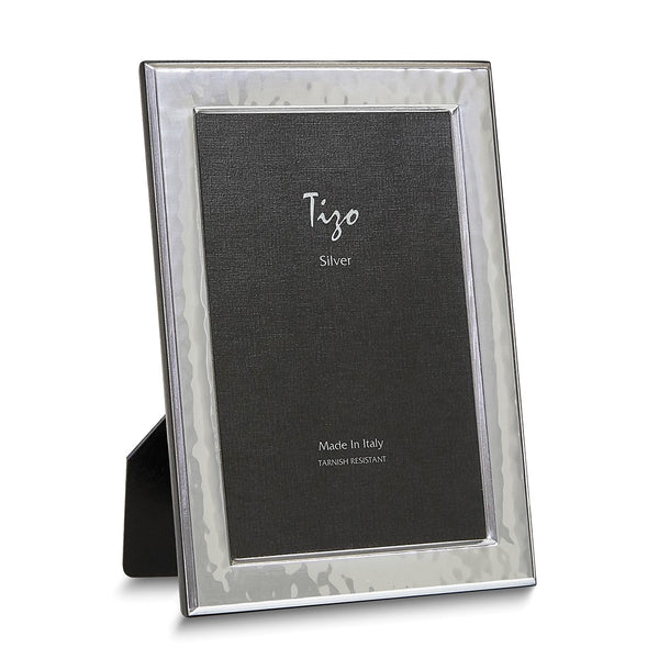 Bilaminate Sterling Silver Tarnish-resistant Hammered 4x6 Photo Frame