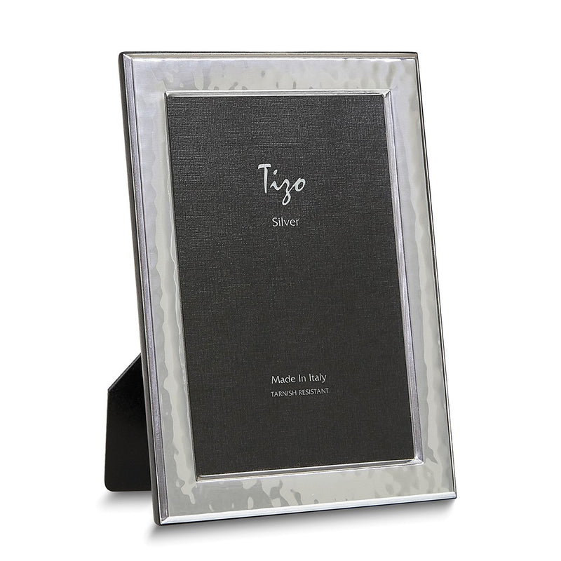 Bilaminate Sterling Silver Tarnish-resistant Hammered 4x6 Photo Frame