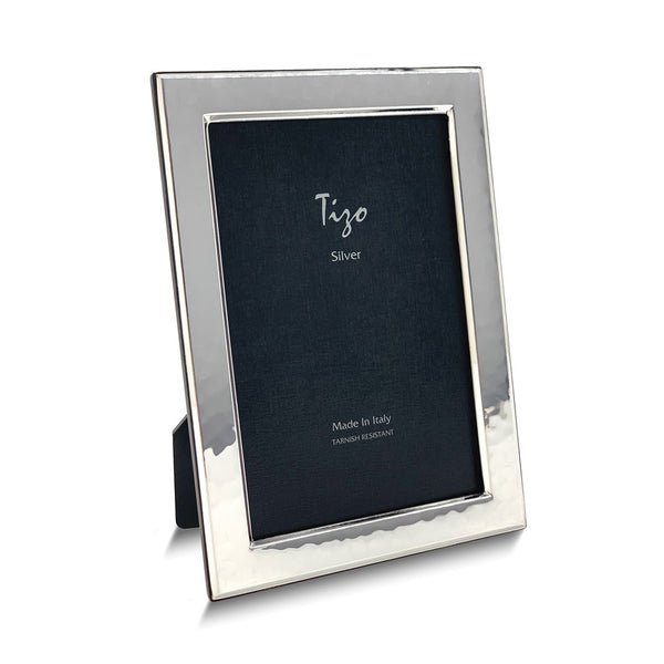 Bilaminate Sterling Silver Tarnish-resistant Hammered 8x10 Photo Frame