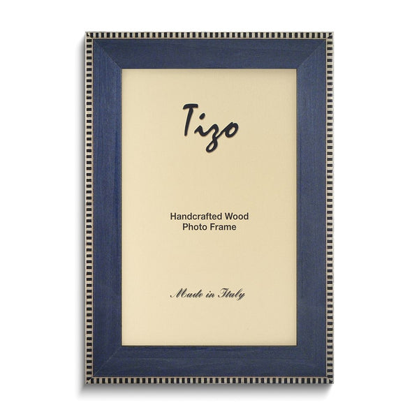 Blue with Black and White Border 8x10 Handcrafted Wood Photo Frame