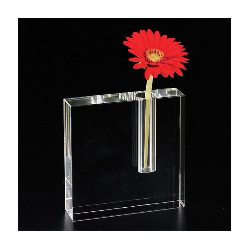 Badash Handcrafted Lead-free Crystal Block Bud Vase