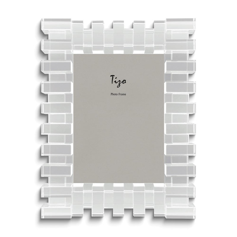 Brick Pattern Crystal Glass 4x6 Photo Frame