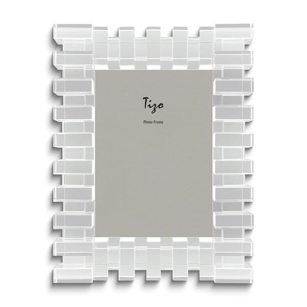 Brick Pattern Crystal Glass 5x7 Photo Frame