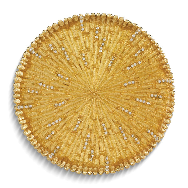 Gold-tone Enameled and Crystal Embellished Wine Coaster