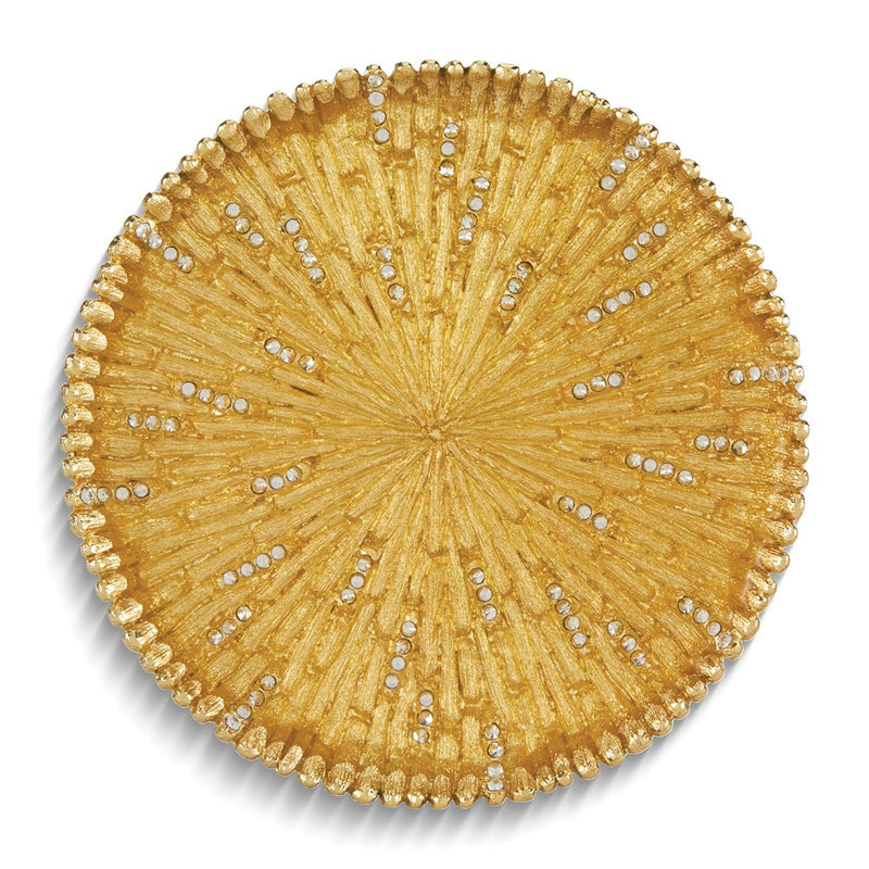 Gold-tone Enameled and Crystal Embellished Wine Coaster