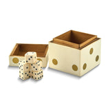 Gold-tone Bone Dice Box (Dice Not Included)