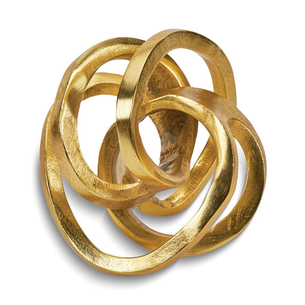 Gold-tone Large Metal Twisted Decorative Ball