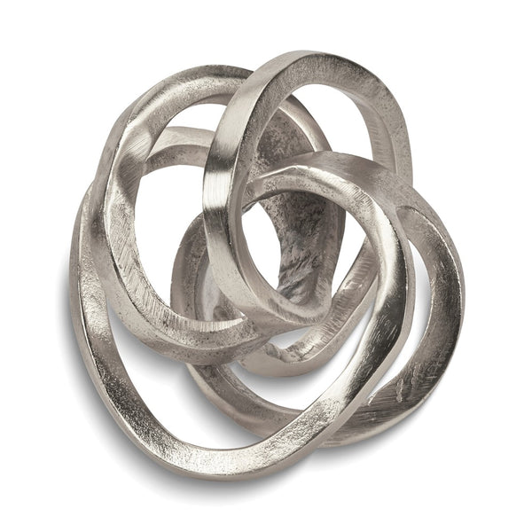 Silver-tone Large Metal Twisted Decorative Ball