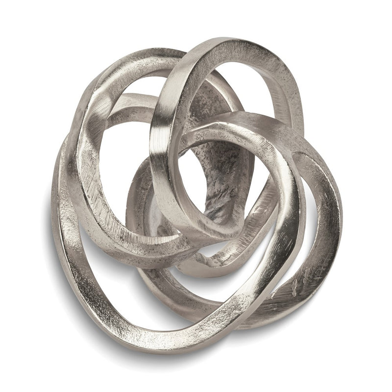 Silver-tone Large Metal Twisted Decorative Ball