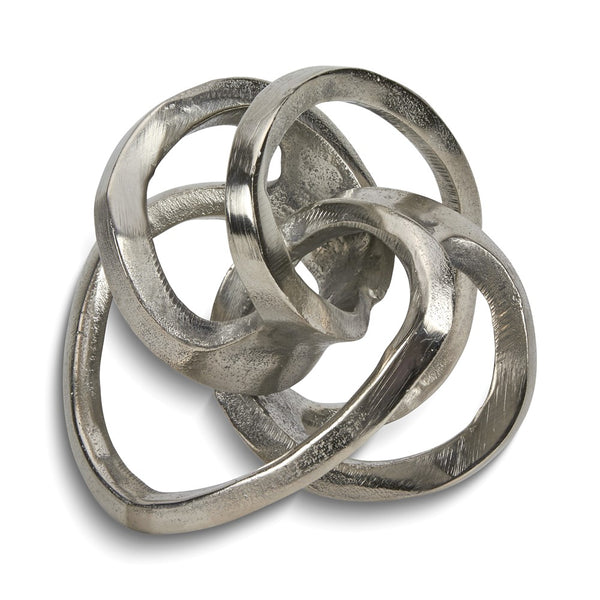 Silver-tone Small Metal Twisted Decorative Ball