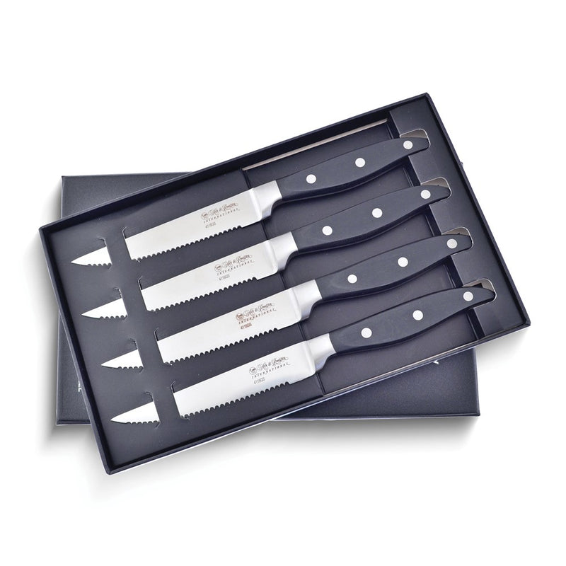 Stainless Steel with Black ABS Handles 4 Piece Steak Knife Set