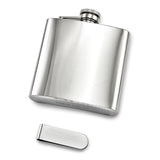 6 ounce Stainless Steel Flask and Money Clip Gift Set