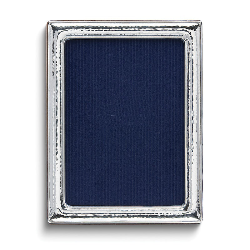 925 Sterling Silver Tarnish Resistant Hammered 4x6 Photo Frame with Finished Wood Back