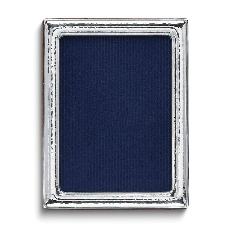 925 Sterling Silver Tarnish Resistant Hammered 5x7 Photo Frame with Finished Wood Back