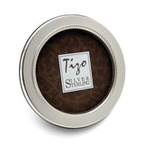 Sterling Silver Tarnish Resistant Narrow Tiffany Bead Round 2.5in Photo Frame