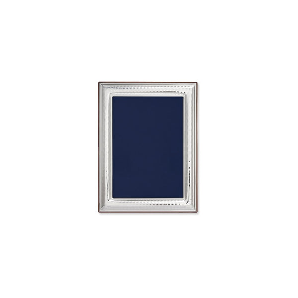 Bilaminate Sterling Silver Hammered 5x7 Photo Frame