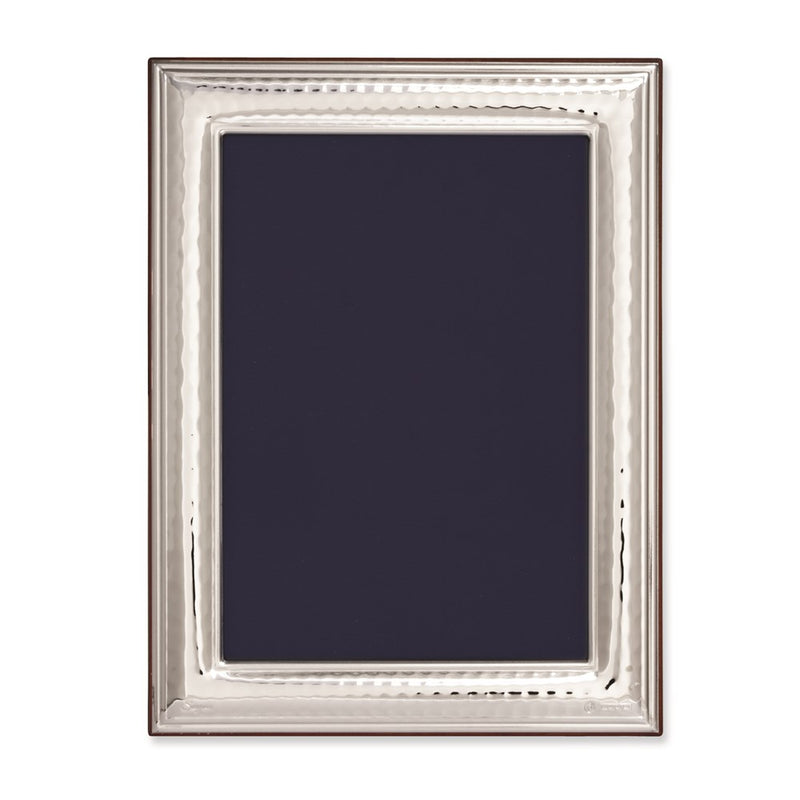 Bilaminate Sterling Silver Hammered 8x10 Photo Frame