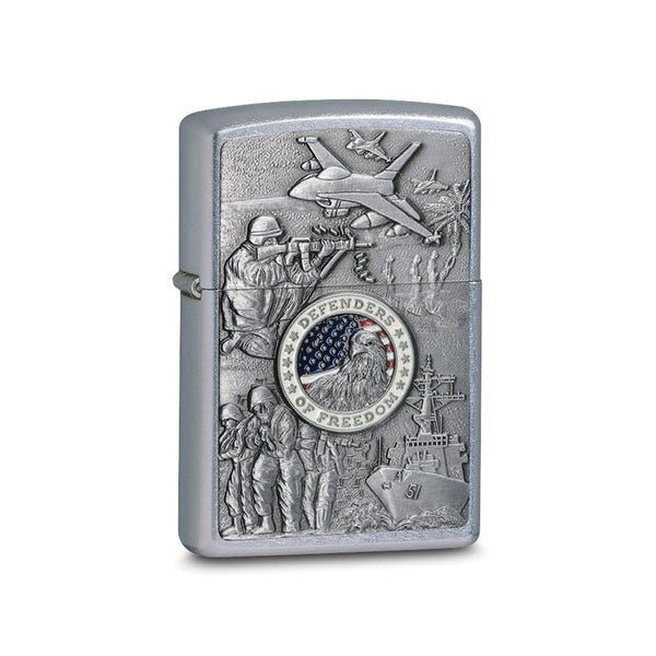 Zippo Defenders of Freedom Street Chrome Lighter