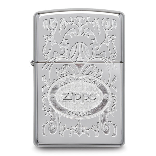 Zippo Logo American Classic High Polish Chrome Lighter