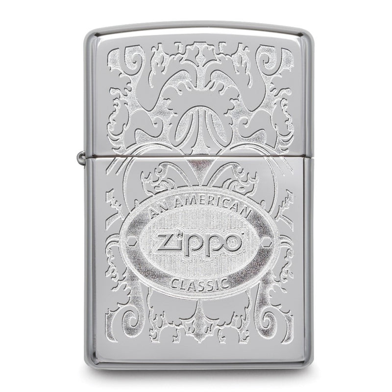 Zippo Logo American Classic High Polish Chrome Lighter